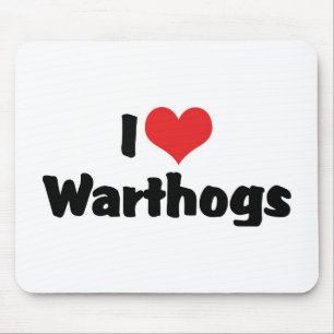 I Love Heart Warthogs Mouse Mat