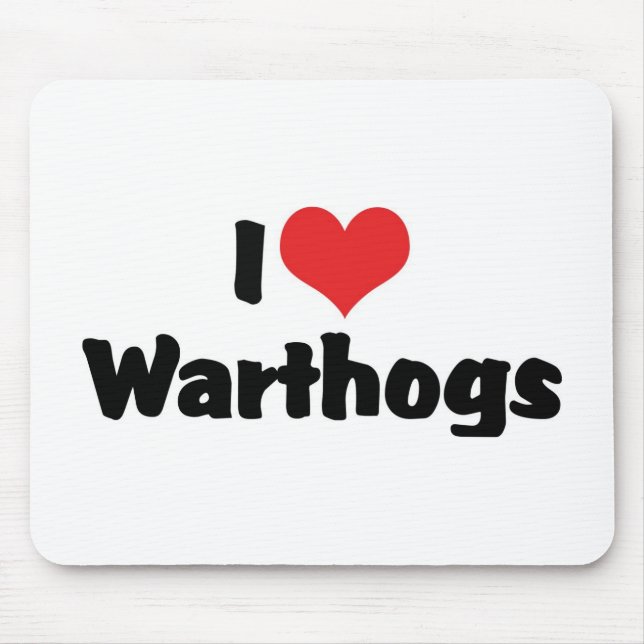 I Love Heart Warthogs Mouse Mat (Front)