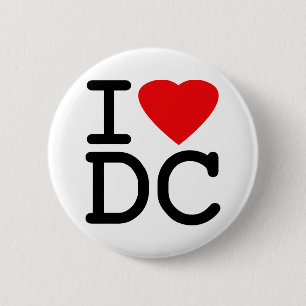 I Love Heart Washington D.C. District of Columbia 6 Cm Round Badge
