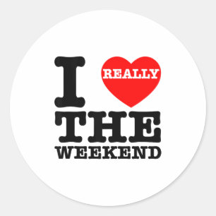 I Love Heart Weekend Funny Camping Couple Gifts Va Classic Round Sticker