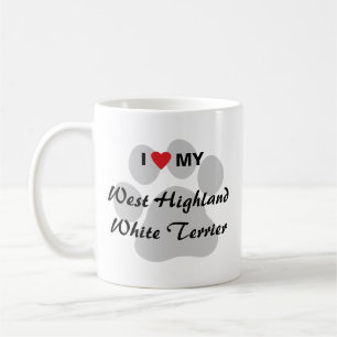 I Love (Heart) Westie Pawprint Coffee Mug