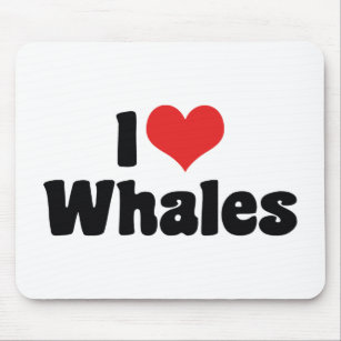 I Love Heart Whales - Whale Lover Mouse Mat