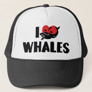 I Love Heart Whales - Whale Lover Trucker Hat