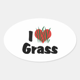 I Love Heart Wheatgrass - Juicing Healthy Living Oval Sticker