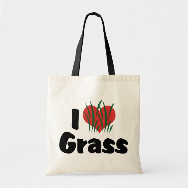 I Love Heart Wheatgrass - Juicing Healthy Living Tote Bag (Front)
