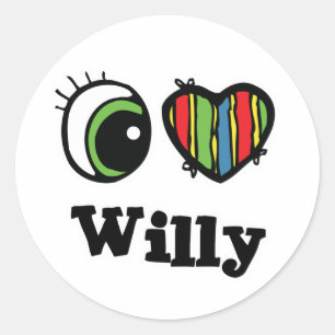 I Love (Heart) Willy Classic Round Sticker
