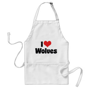 I Love Heart Wolves - Wolf Lover Standard Apron