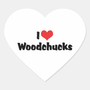 I Love Heart Woodchucks Sticker