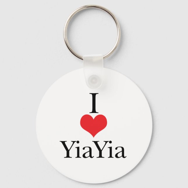 I Love (Heart) YiaYia Key Ring (Front)