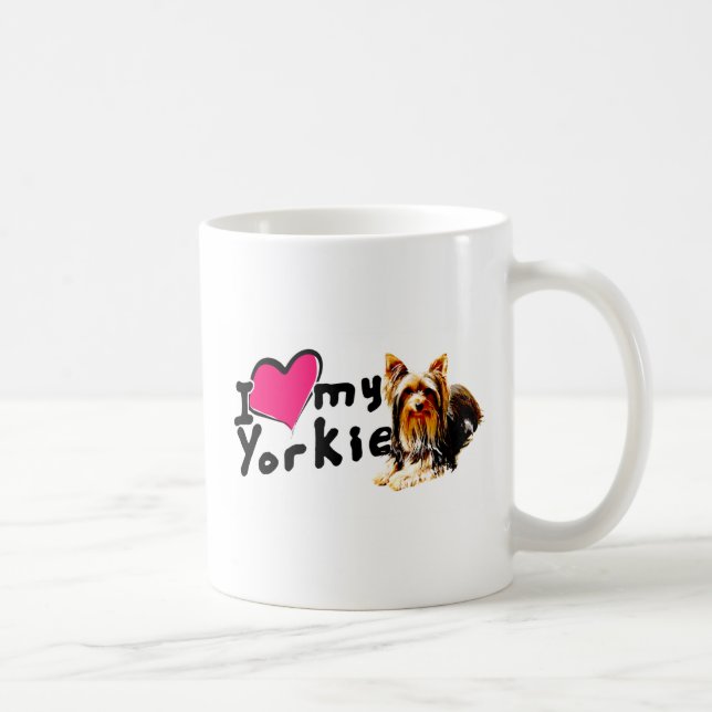 I love (heart) Yorkies Coffee Mug (Right)