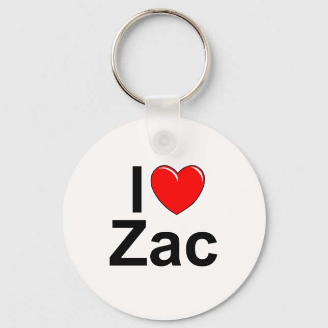 I Love (Heart) Zac Key Ring (Front)