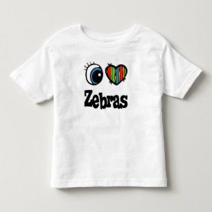 I Love (Heart) Zebras Toddler T-Shirt
