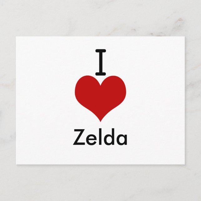 I Love (heart) Zelda Postcard (Front)