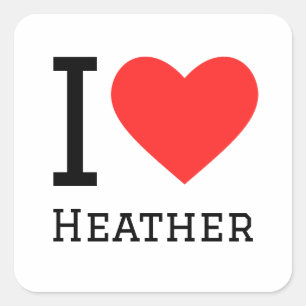 I love heather square sticker