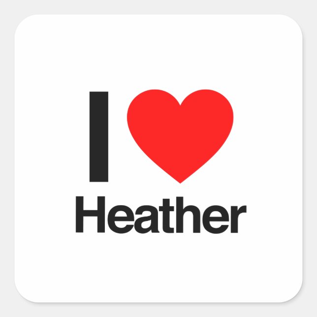 i love heather square sticker (Front)