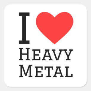 I love heavy metal square sticker