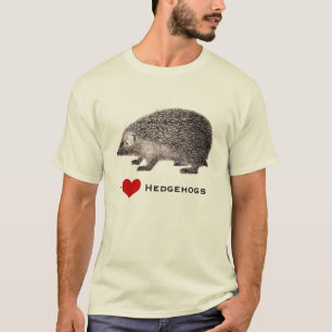 I Love Hedgehogs Adult T-Shirt