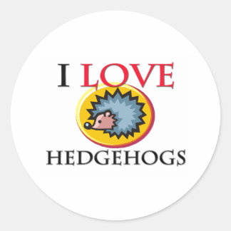 I Love Hedgehogs Classic Round Sticker