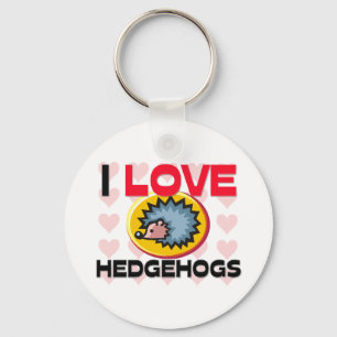 I Love Hedgehogs Key Ring