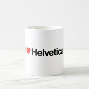 I LOVE HELVETICA MUG GRAPHIC DESIGNER TYPOGRAPHY