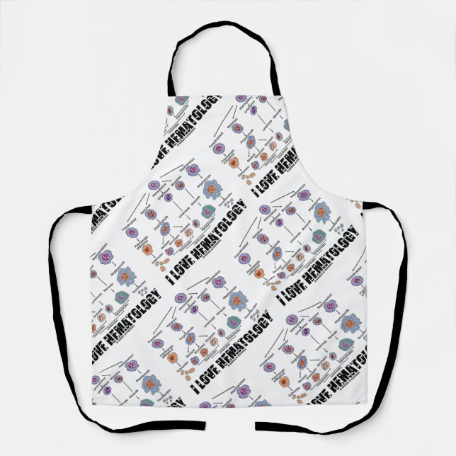 I Love Hematology Blood Cell Lineage Apron (Front)