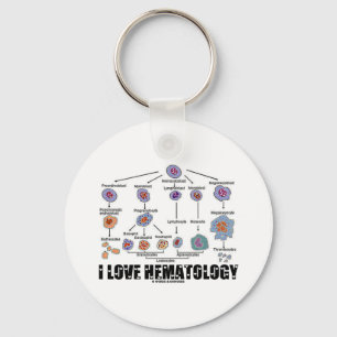 I Love Hematology (Blood Cell Lineage) Key Ring