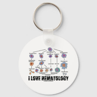 I Love Hematology (Blood Cell Lineage) Key Ring