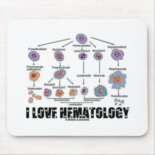 I Love Hematology (Blood Cell Lineage) Mouse Mat