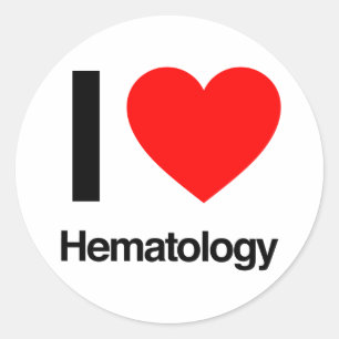i love hematology classic round sticker