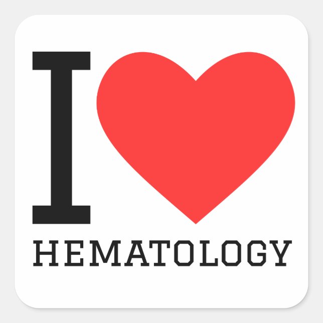 I love hematology  square sticker (Front)
