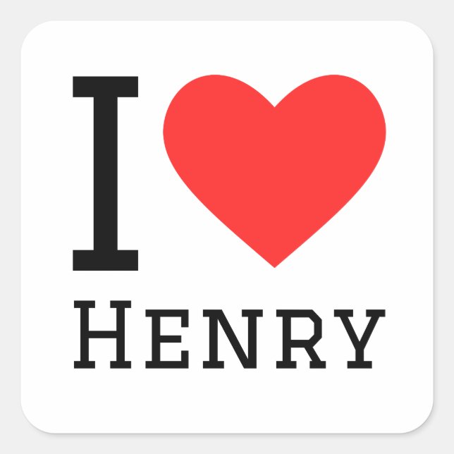 I love henry square sticker (Front)