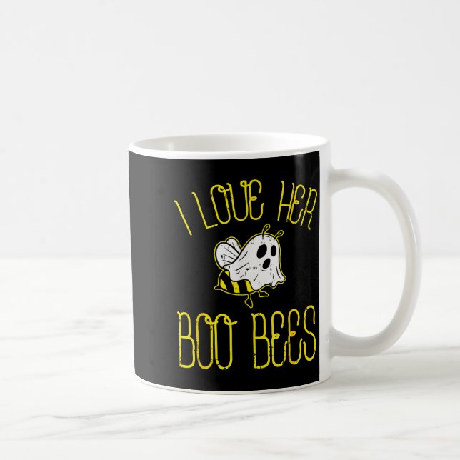 I Love Her Boo Bees Couples Halloween Adult Costum Coffee Mug (Right)