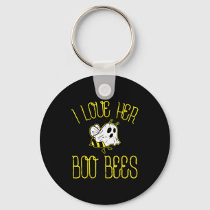 I Love Her Boo Bees Couples Halloween Adult Costum Key Ring