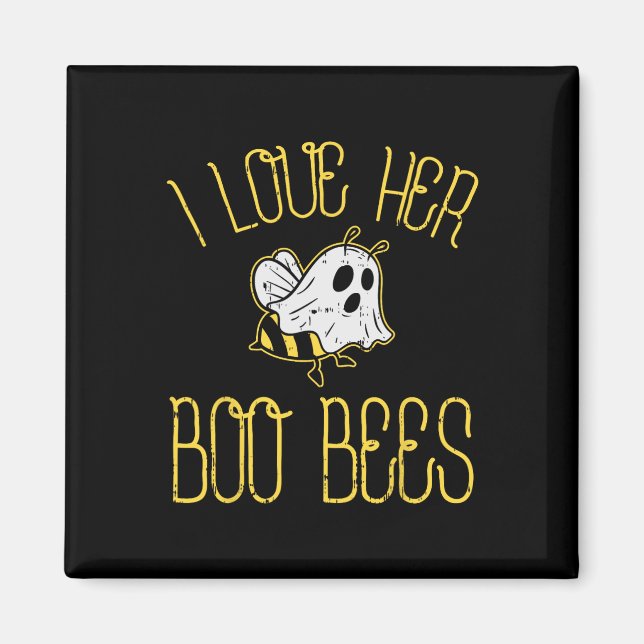 I Love Her Boo Bees Couples Halloween Adult Costum Magnet (Front)