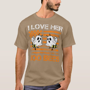 I Love Her Boo Bees Couples Halloween Costume USA  T-Shirt