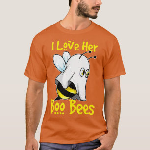 I Love Her Boo Bees Halloween Matching Couple Cost T-Shirt