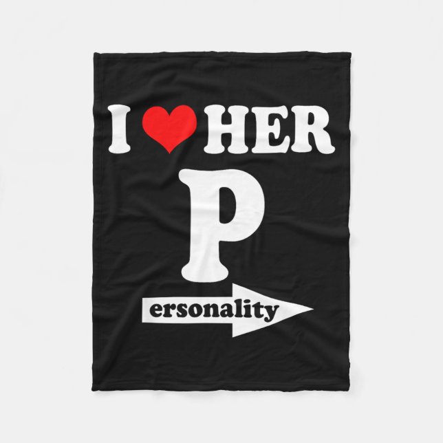 I Love Her Ity Funny Valentine's Day Couple Matchi Fleece Blanket (Front)