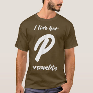 I Love Her P I Love His D Couple Matching Adult Jo T-Shirt