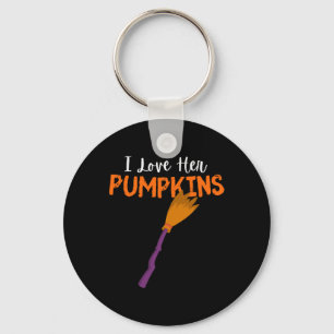 I Love Her Pumpkins Couples Matching I Love His Br Key Ring