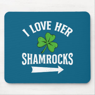 I Love Her Shamrocks St. Patrick's Day Couple Outf Mouse Mat