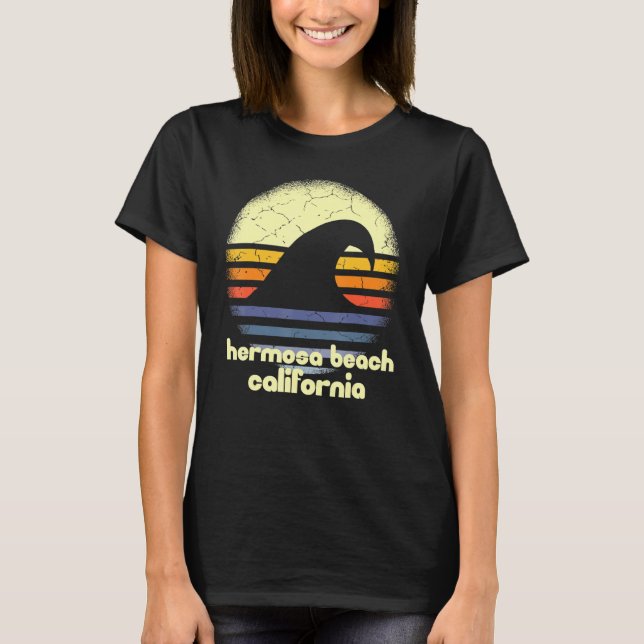 I Love Hermosa Beach California Ocean Wave Ca T-Shirt (Front)