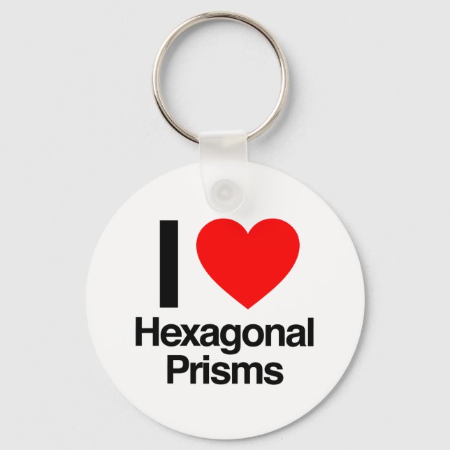 i love hexagonal prisms key ring (Front)
