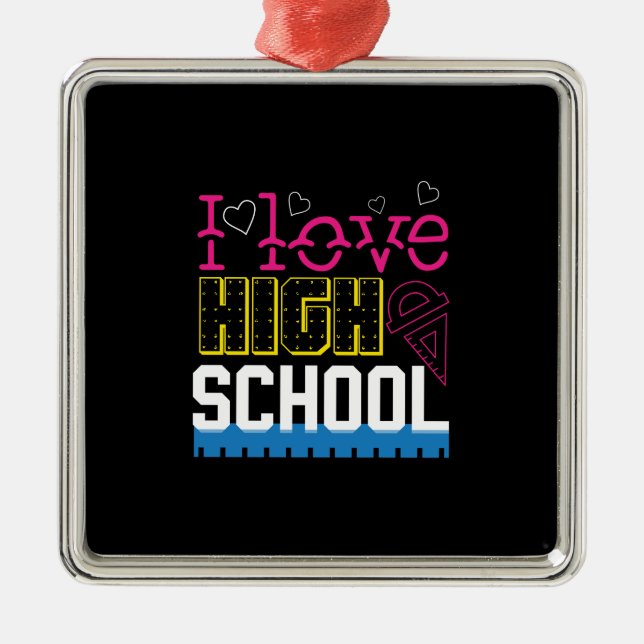 I Love High School Metal Tree Decoration (Front)