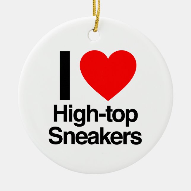 i love high-top sneakers ceramic tree decoration (Front)