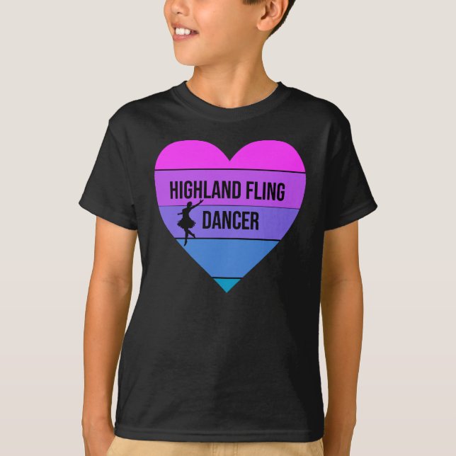 I love Highland Fling Dancer Scottish Dance gift T-Shirt (Front)