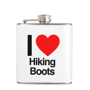 i love hiking boots hip flask