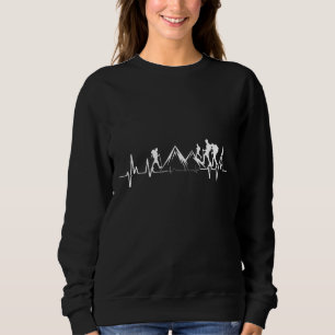 I Love Hiking Camping Heart Rate Lifeline Sweatshirt