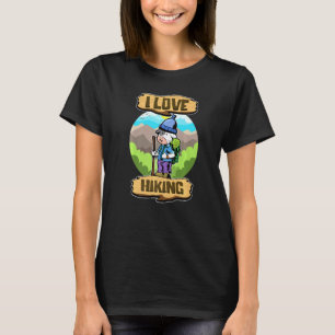 I Love Hiking Hiker Animals Cute Wanderer Cow T-Shirt