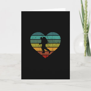 I Love Hiking - Retro Vintage Heart Card