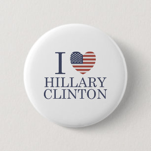 I Love Hillary Clinton 6 Cm Round Badge